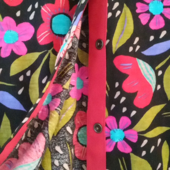 Gudrun Sjoden Black Floral Organic Cotton Snap Jacket - Picture 4 of 7